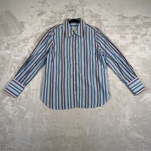 J. McLaughlin x Thomas Mason Womens Blouse Stripes Long Sleeve Preppy Office XL